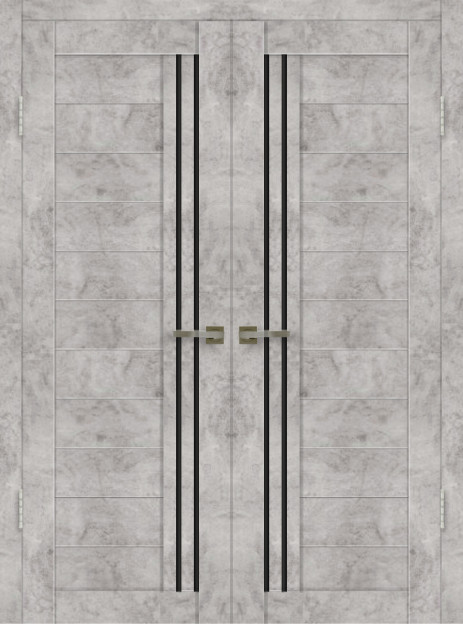 Межкомнатная дверь MD-028 Бетон серый распашная двухстворчатая M. Doors