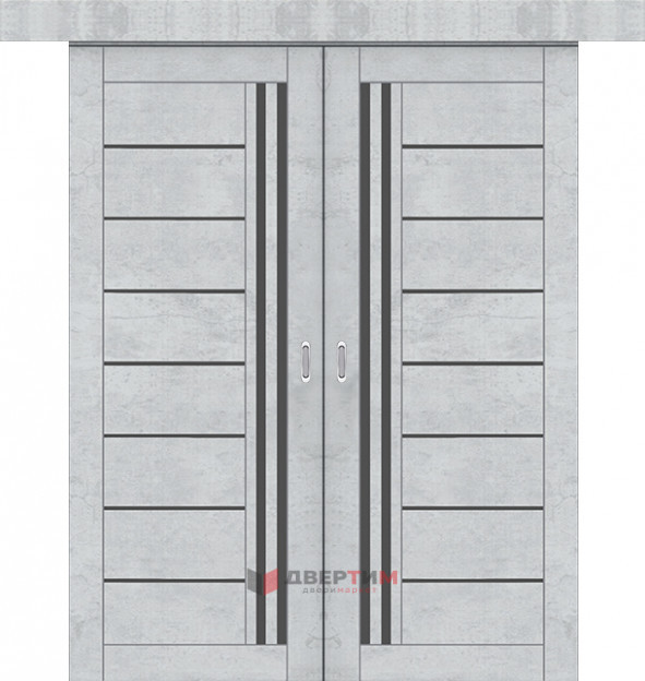 Межкомнатная дверь Q-38 ПО Базальт белый КУПЕ двухстворчатая Quest doors